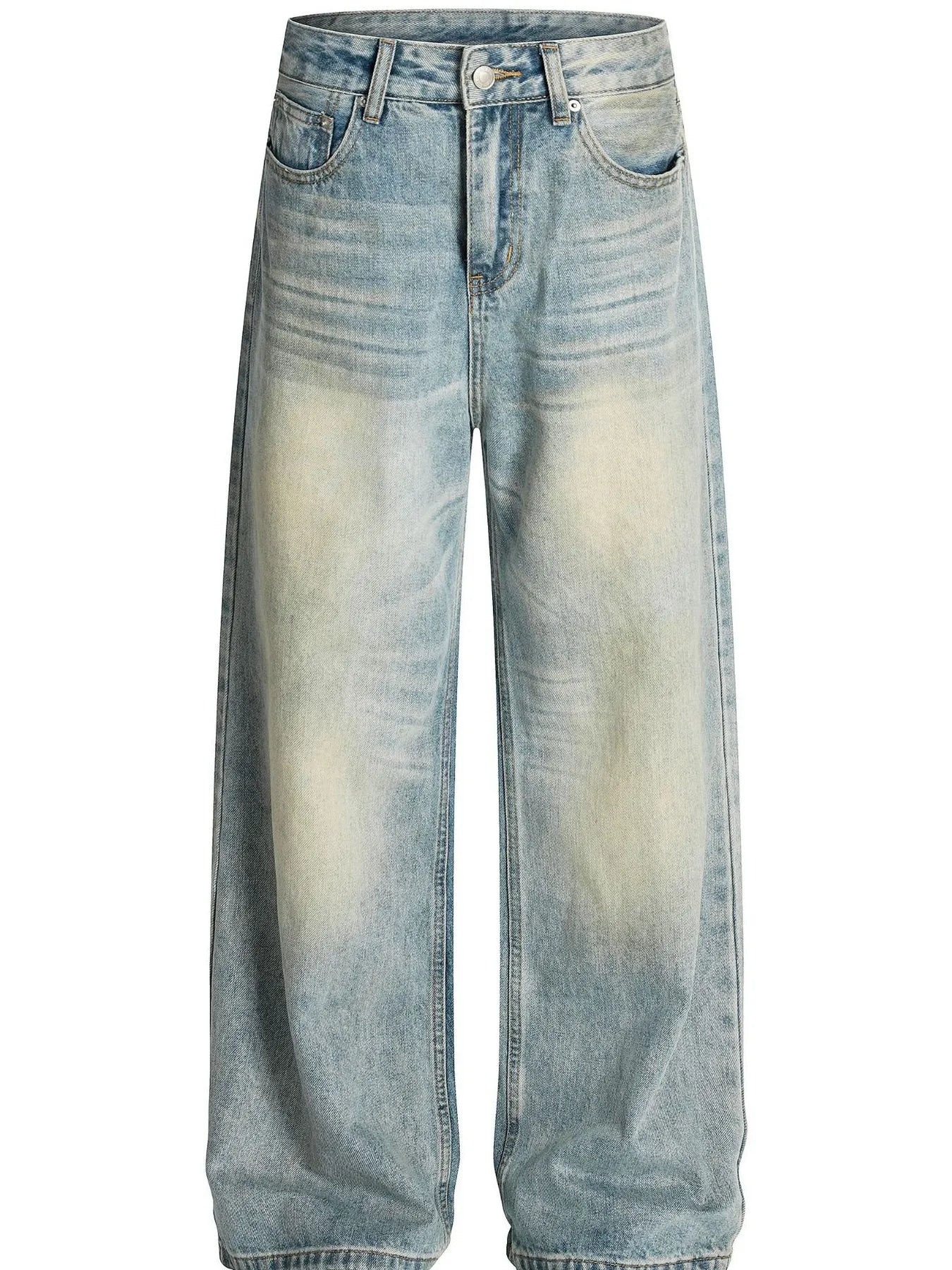 Men's Washed Wide Leg Jeans
