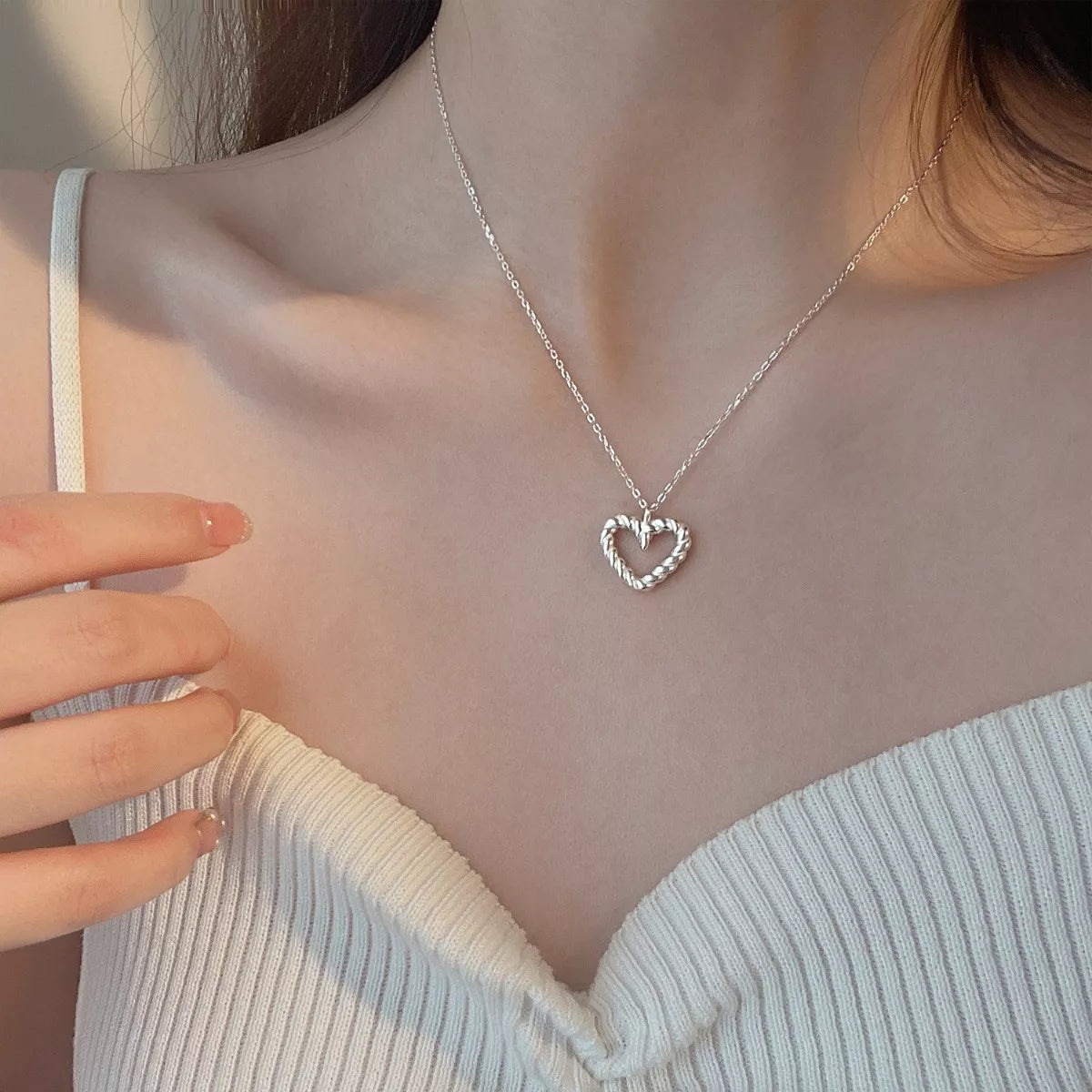 925 Sterling Silver Heart Necklace
