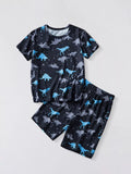 Children's Dinosaur Print Top and Shorts Casual Set