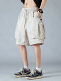 Men's Full Size Elastic Waist Cargo Shorts with Multi-Pockets Plus Size