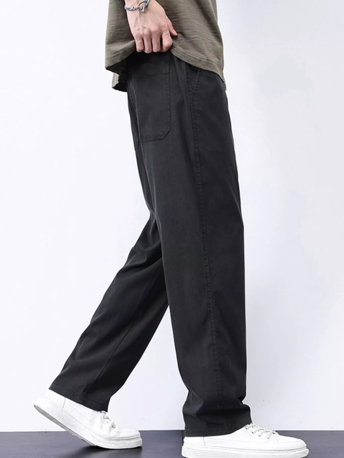 Men's Plus Size Casual Straight-Leg Pants