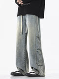 Men's Full Size Vintage Wash Wide Leg Jeans Plus Size