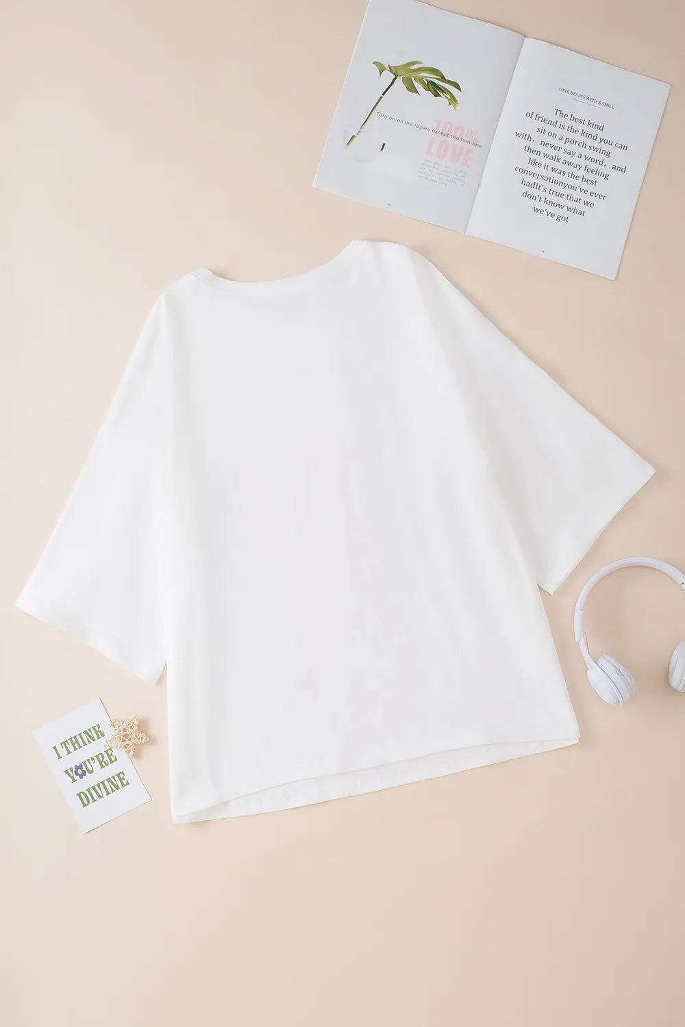 Color Block Star Patched Oversized T-Shirt