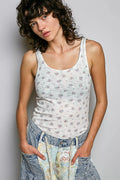POL All Over Floral Ribbed Tank