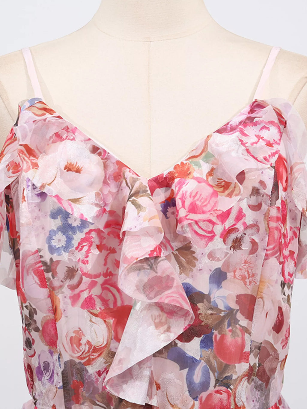 Floral Print Ruffled Maxi Dress