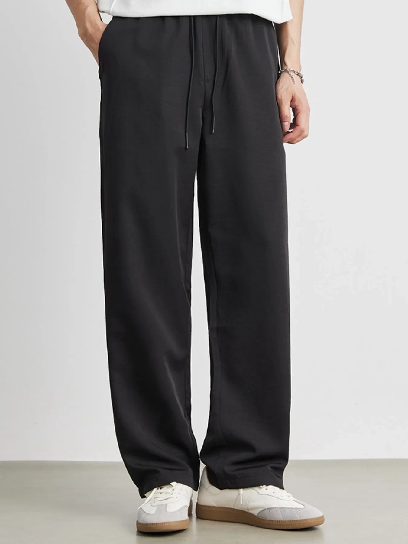 Men's Casual Drawstring Wide Leg Pants