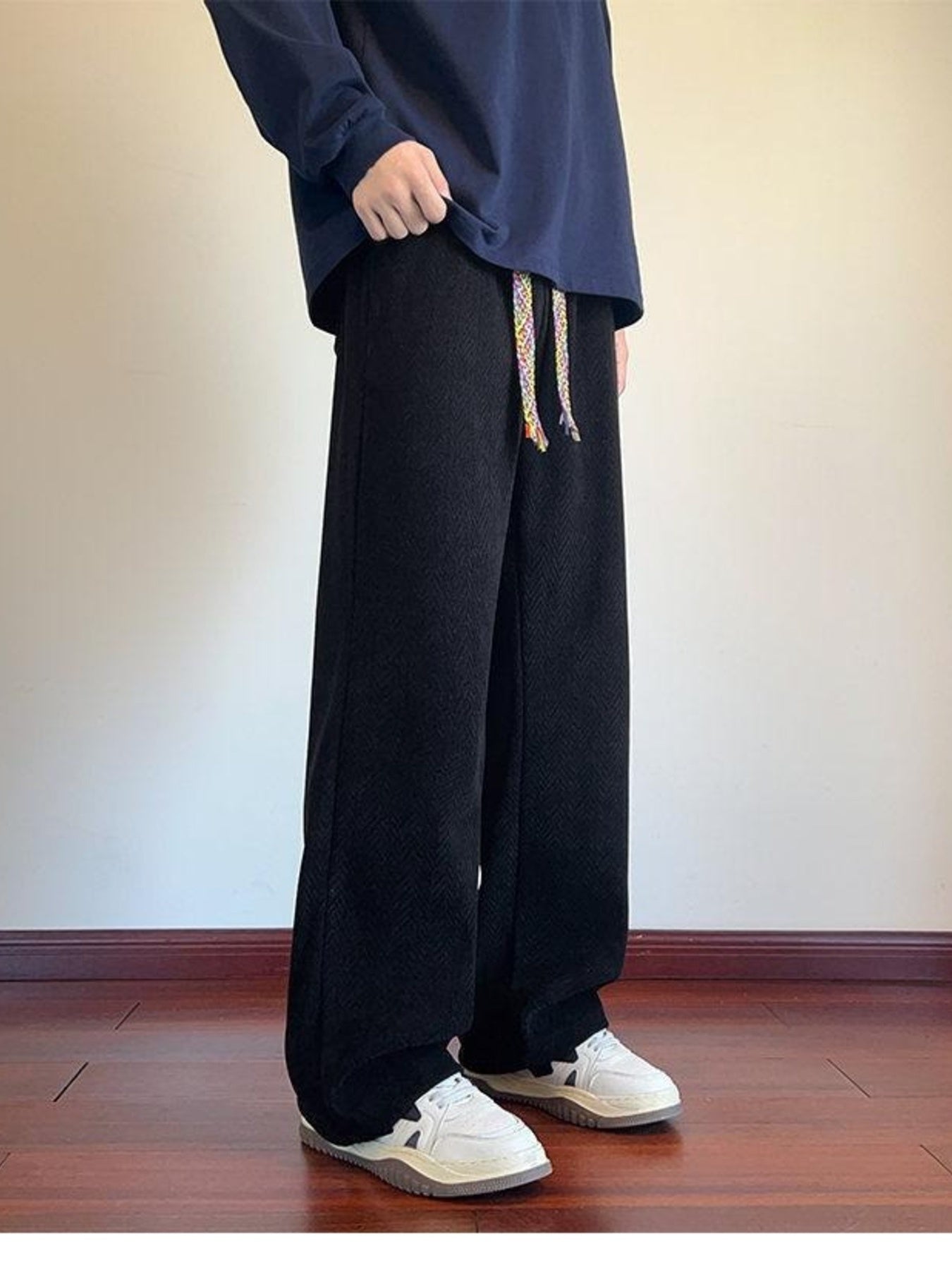 Men's Plus Size Textures Wide Leg Pants