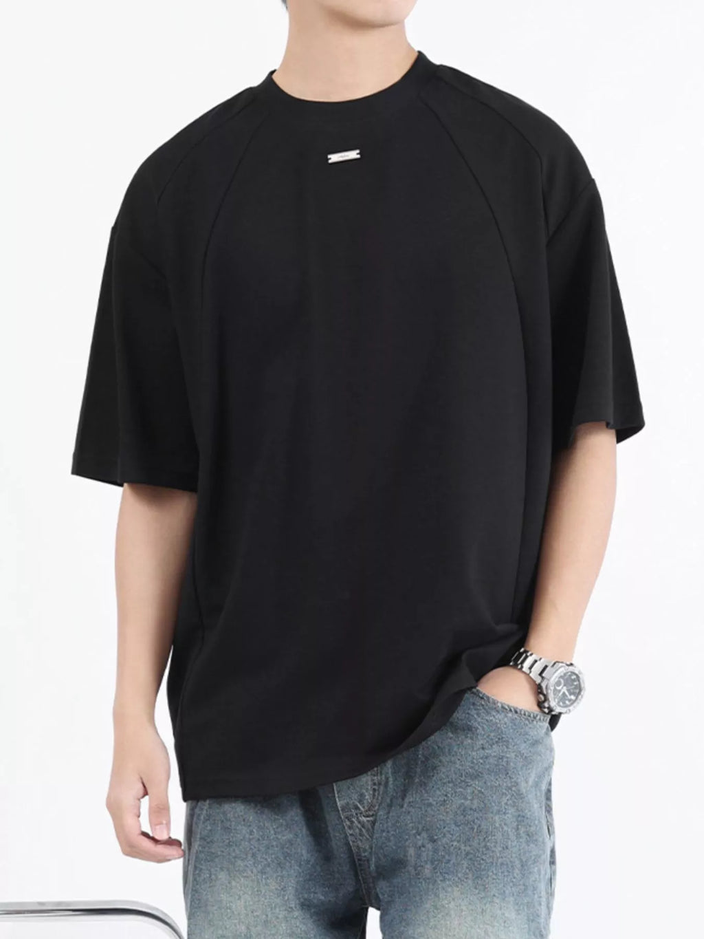 Men's Plus Size Round Neck Relaxed-Fit T-Shirt