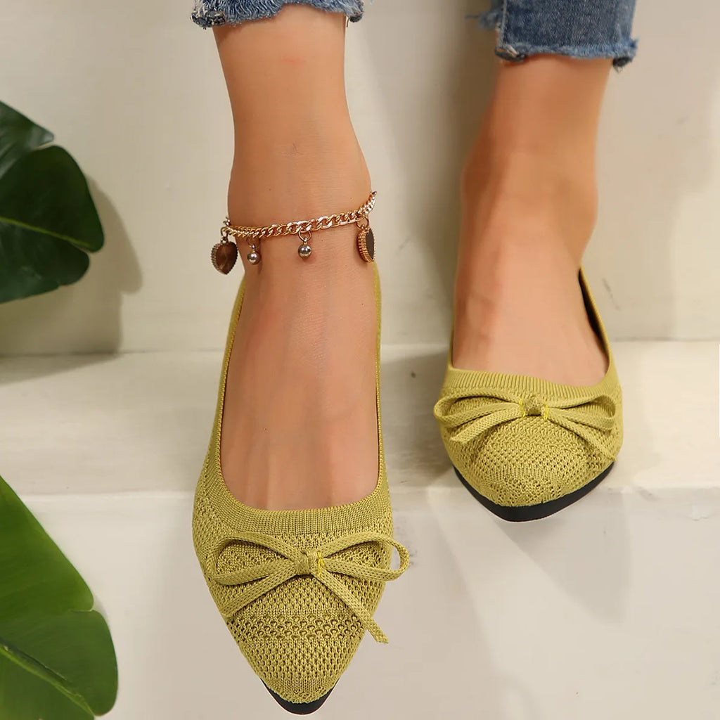 Bow Point Toe Flats Slip-Ons