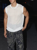 Men's Full Size Hollow Out Round Neck Tank Plus Size