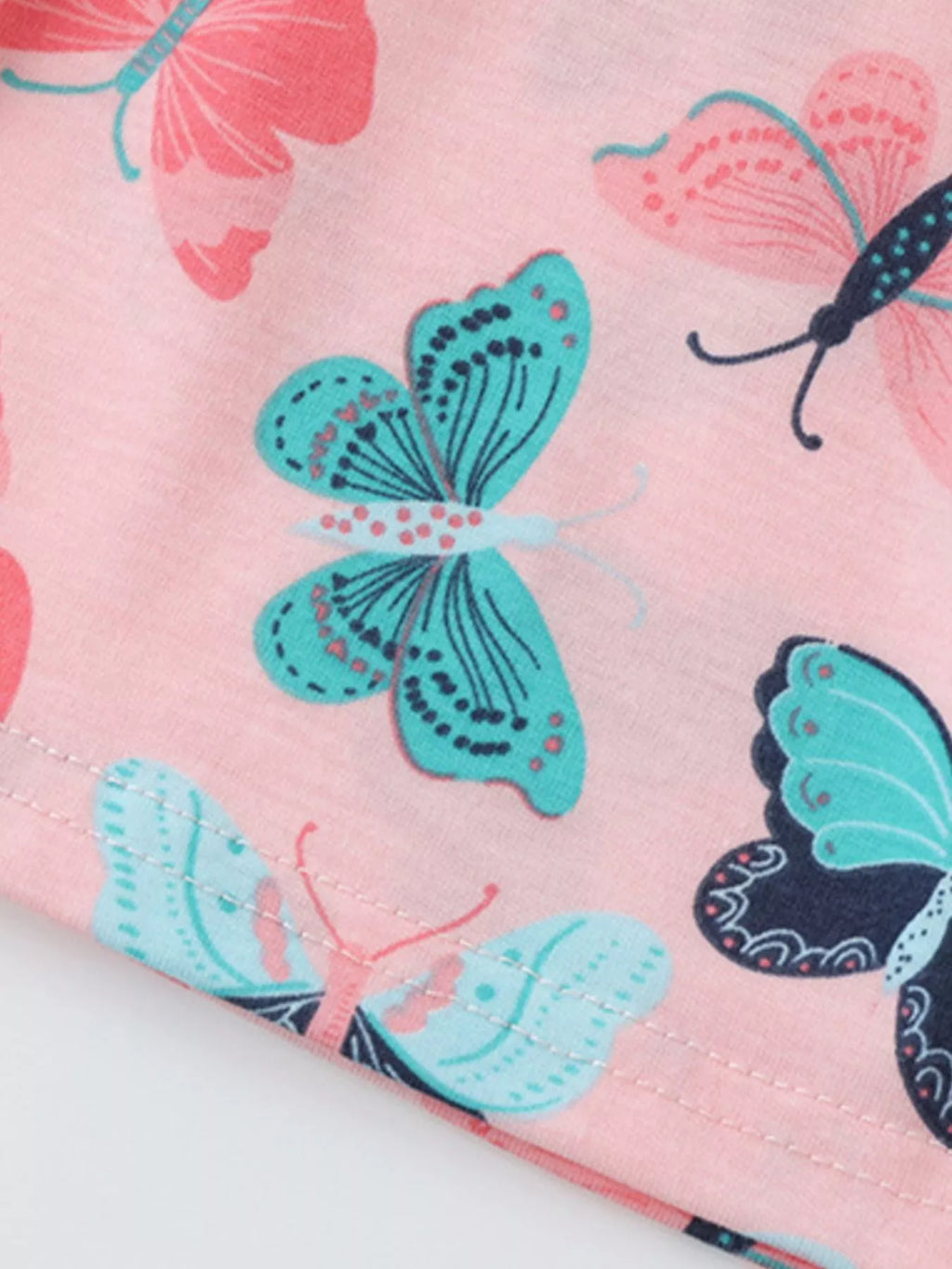 Children's Butterfly Print Ruffle Sleeve Dress