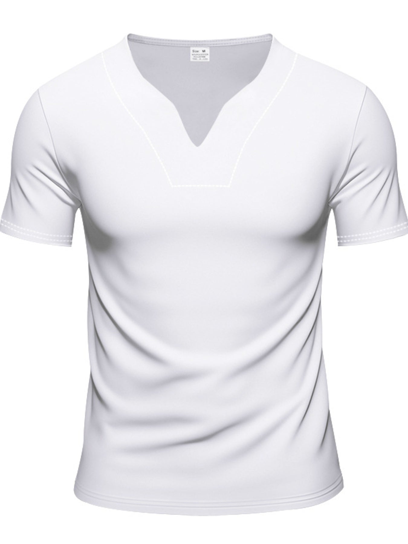 Men's Full Size V-Neck Short Sleeve T-Shirt and Shorts Set Plus Size