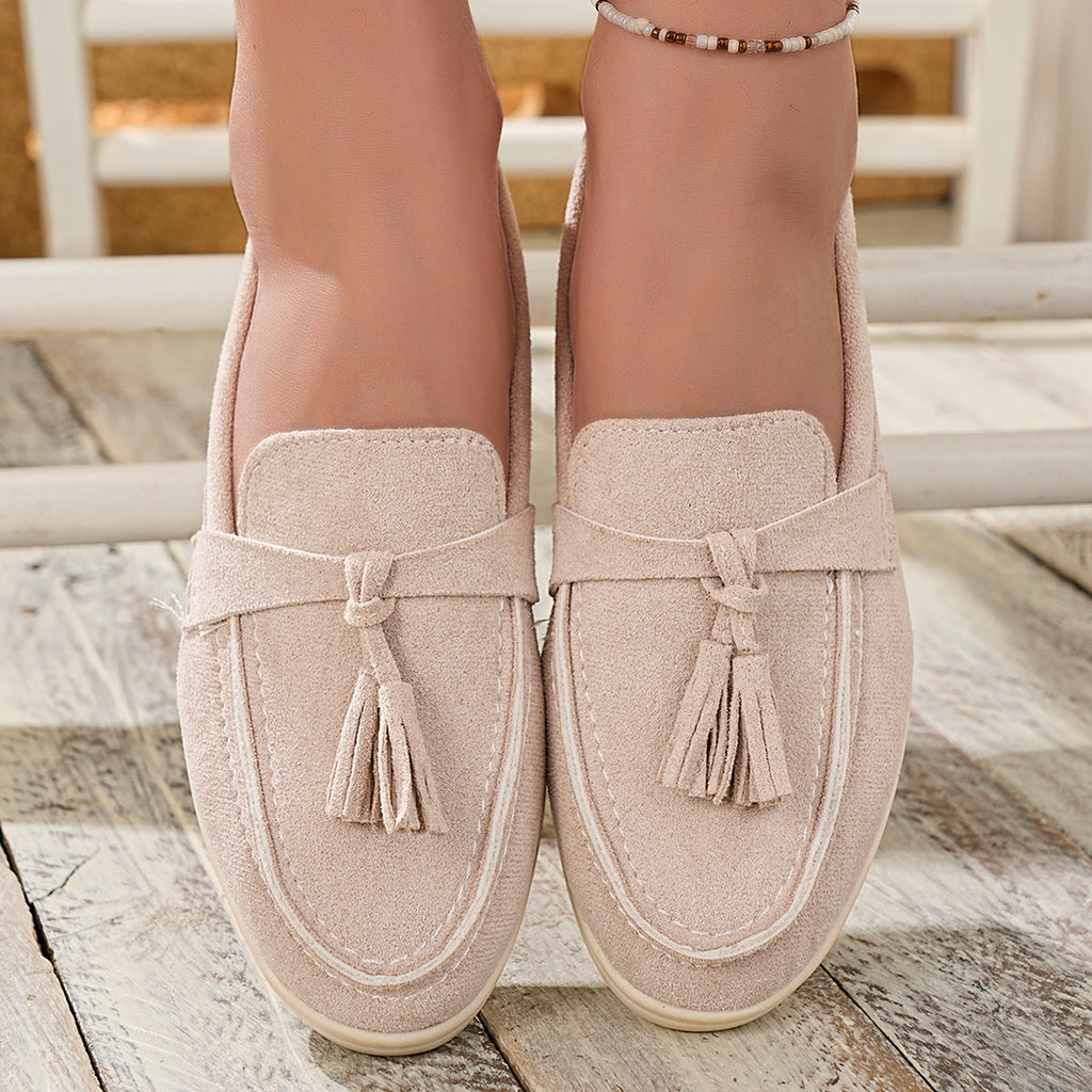 Tassel Round Toe Slip-Ons