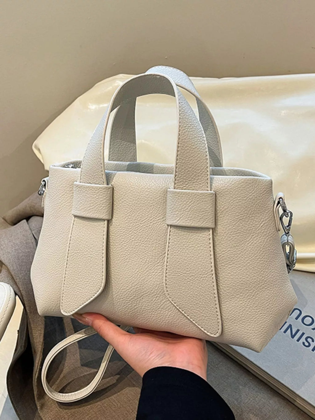Textured Faux Leather Crossbody Bag