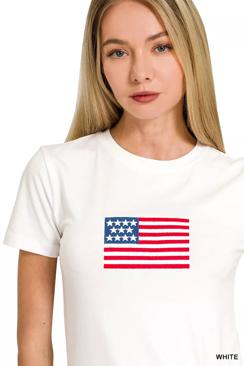 Zenana American Flag Tee