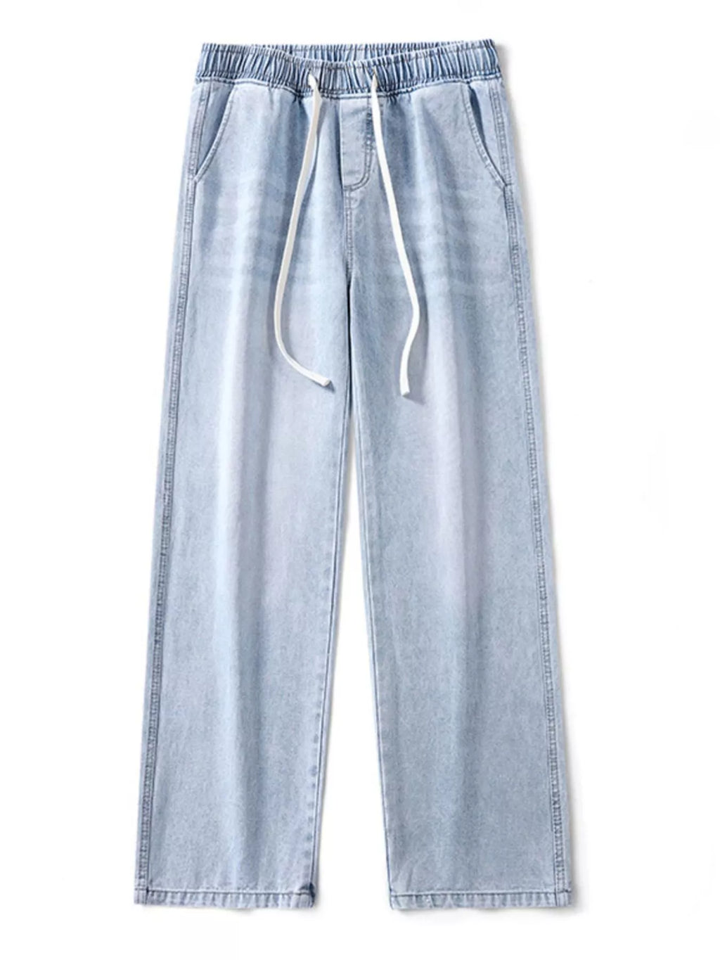 Men's Full Size Drawstring Wash Wide Leg Jeans Plus Size