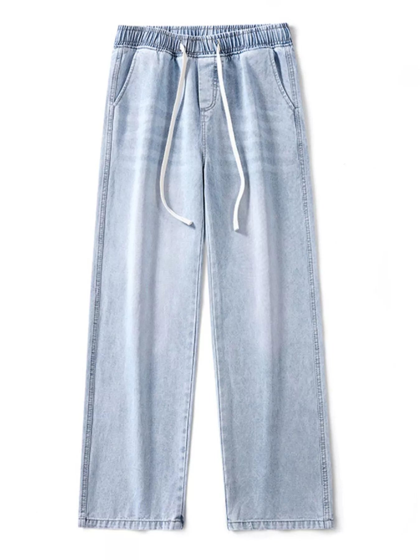 Men's Full Size Drawstring Wash Wide Leg Jeans Plus Size