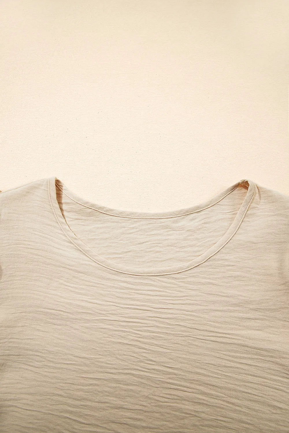 Solid Color Ruffled Short Sleeve Casual Blouse