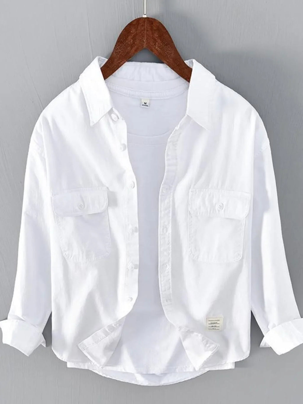 Men's Plus Size Button Up Long Sleeve Shirt