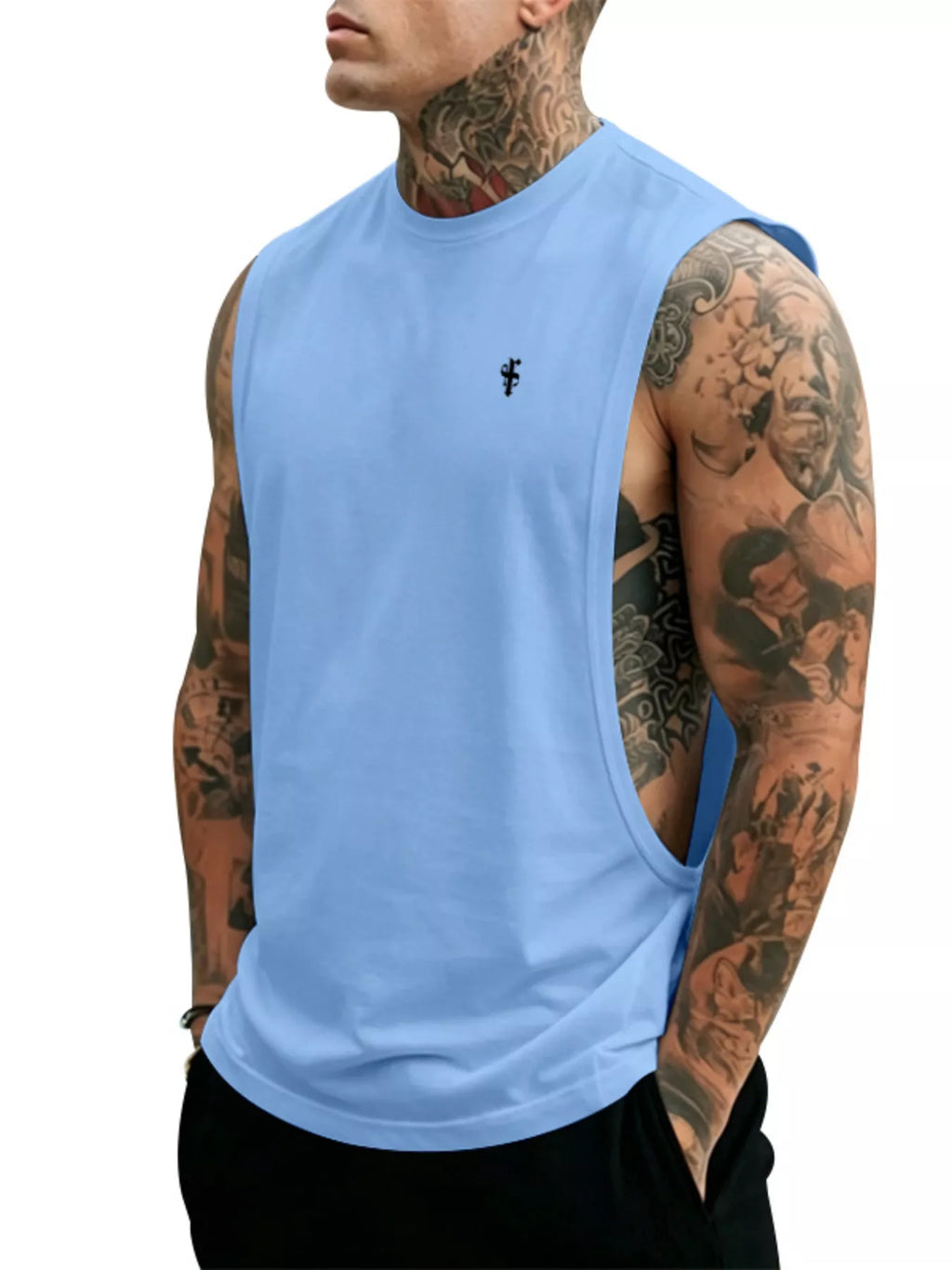 Men's Full Size Round Neck Tank Top Plus Size