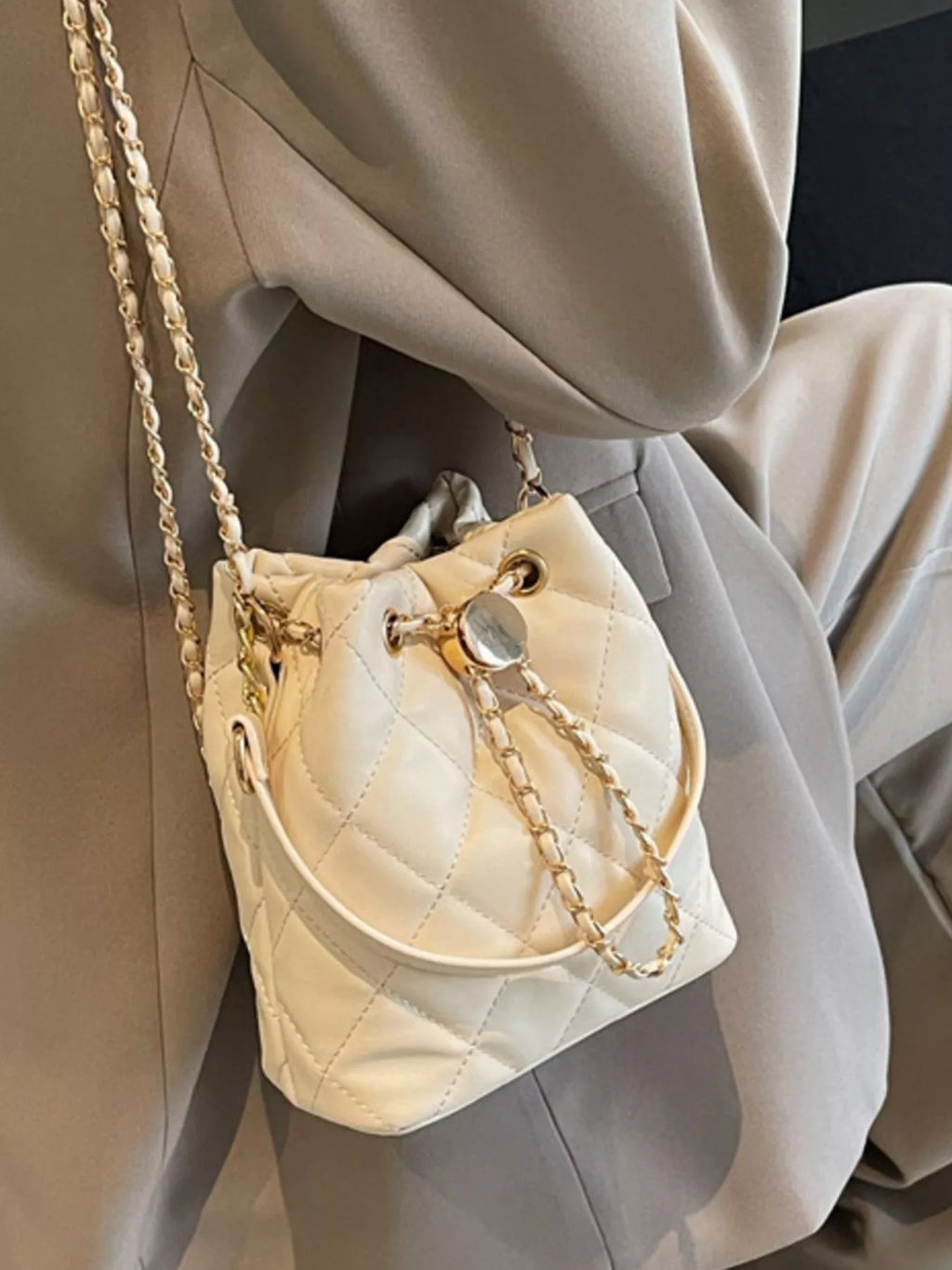 Bucket Crossbody Bag with Chain
