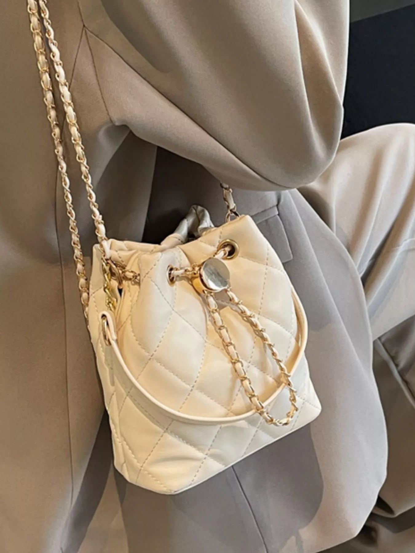 Bucket Crossbody Bag with Chain