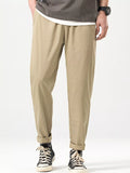 Men's Casual Straight-Leg Cropped Pants