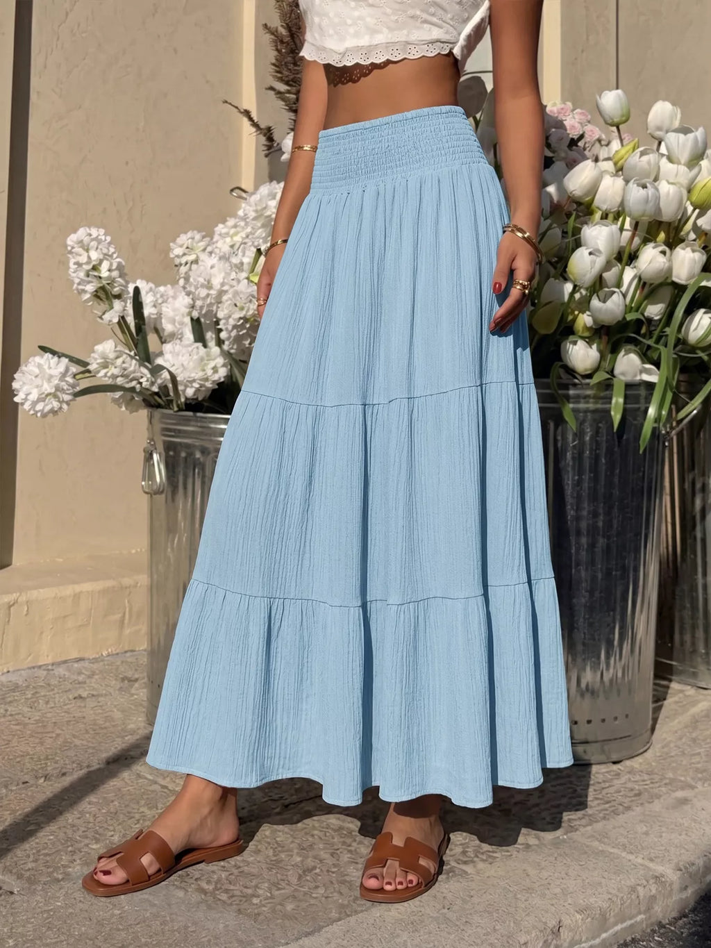 Tiered Flowy Maxi Skirt