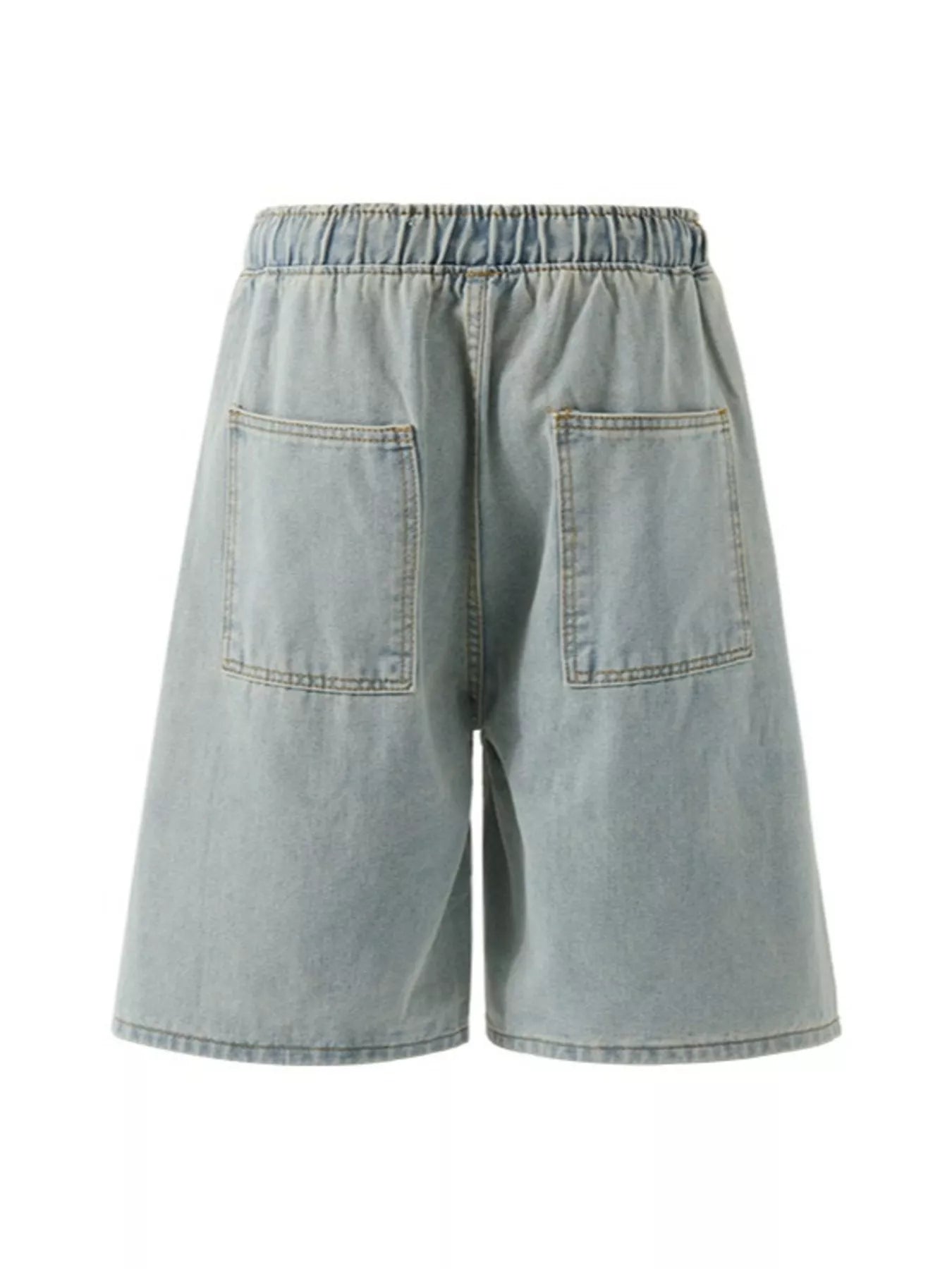 Men's Plus Size Loose Fit Wash Denim Shorts