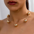 Golden Sphere Statement Necklace
