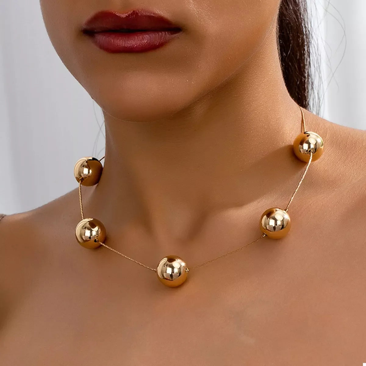 Golden Sphere Statement Necklace