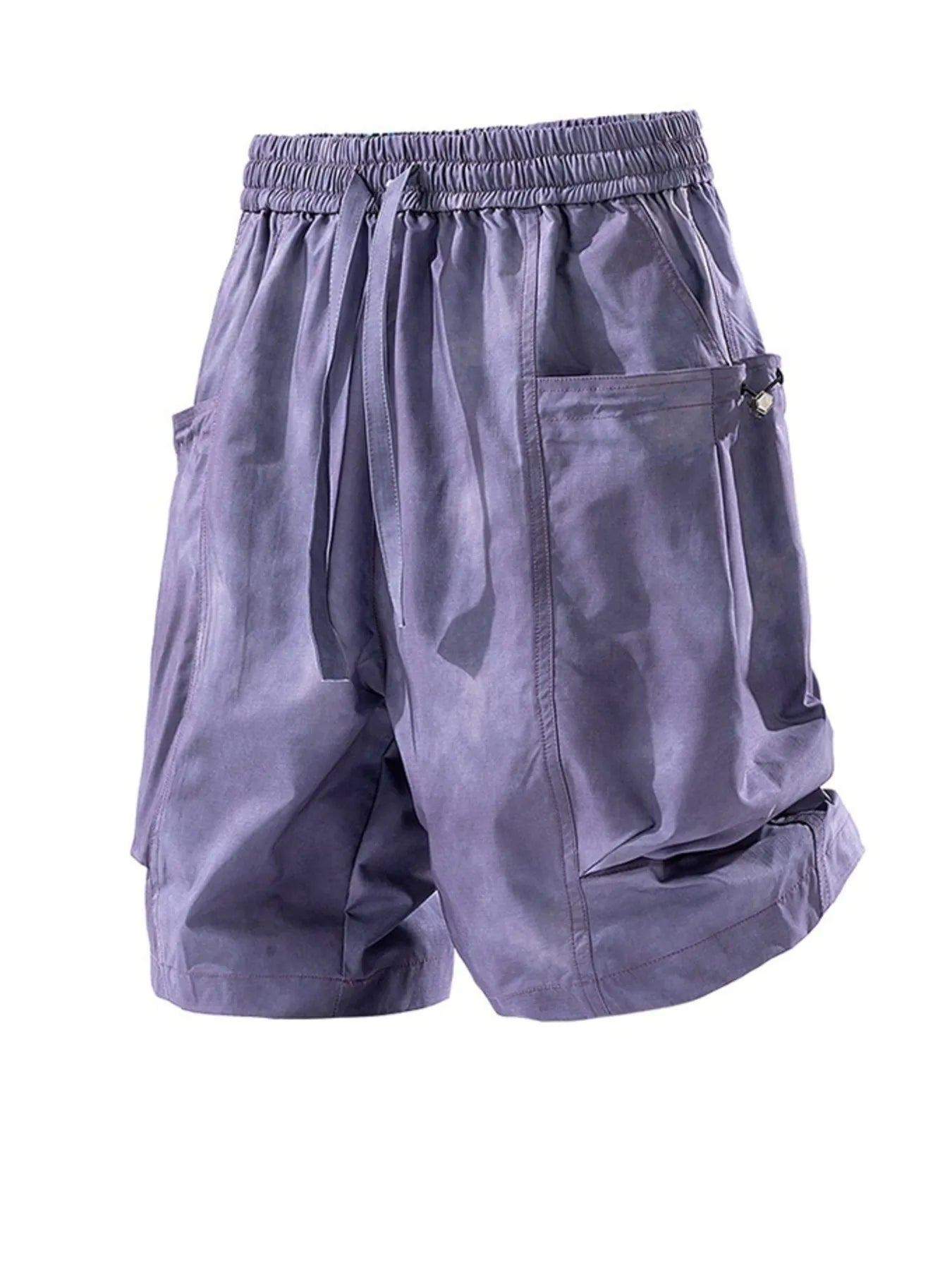 Men's Full Size Elastic Waist Cargo Shorts with Multi-Pockets Plus Size