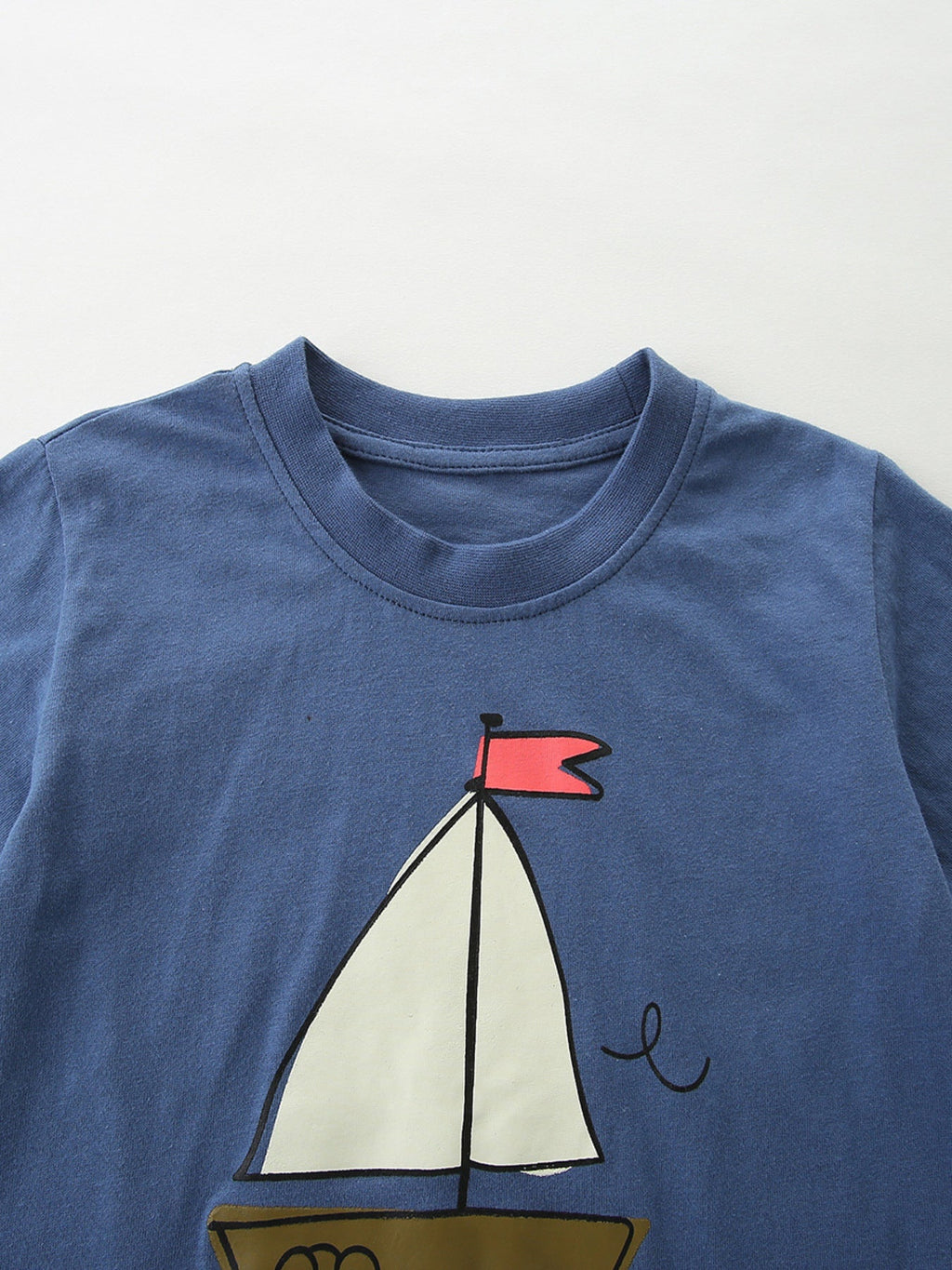Children's Sailboat Graphic Tee and Striped Shorts Set