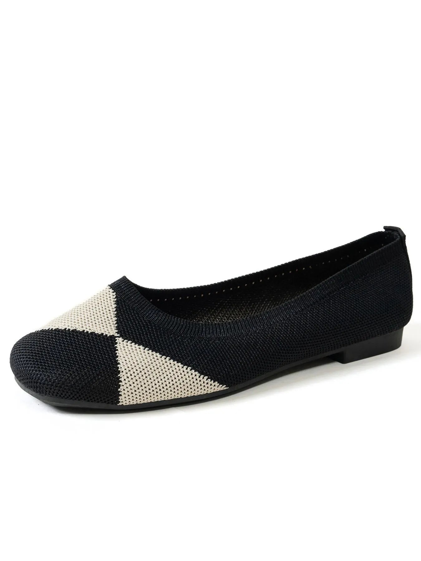 Color Block Knit Slip-On Loafers