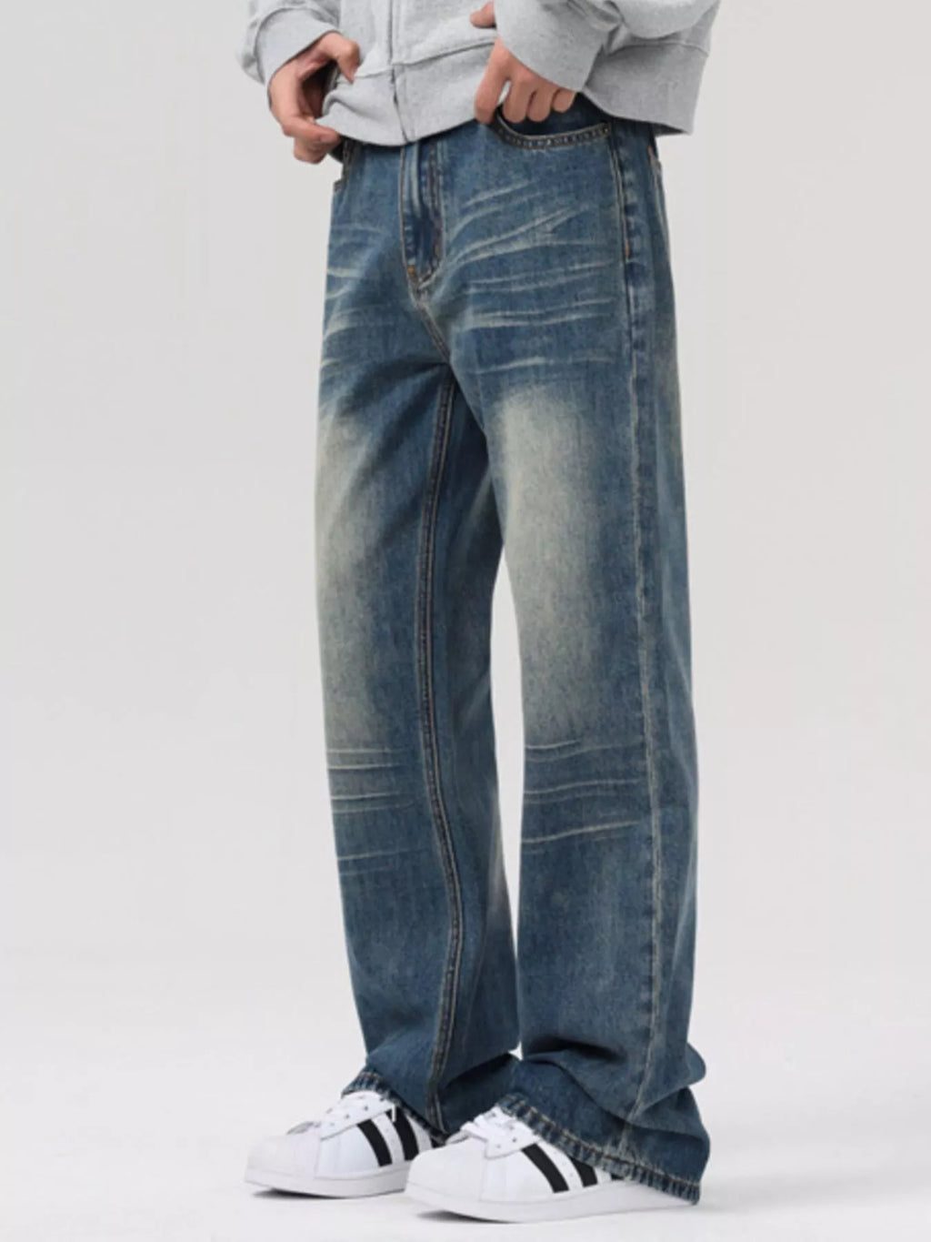Men's Vintage Wash Loose Fit Jeans