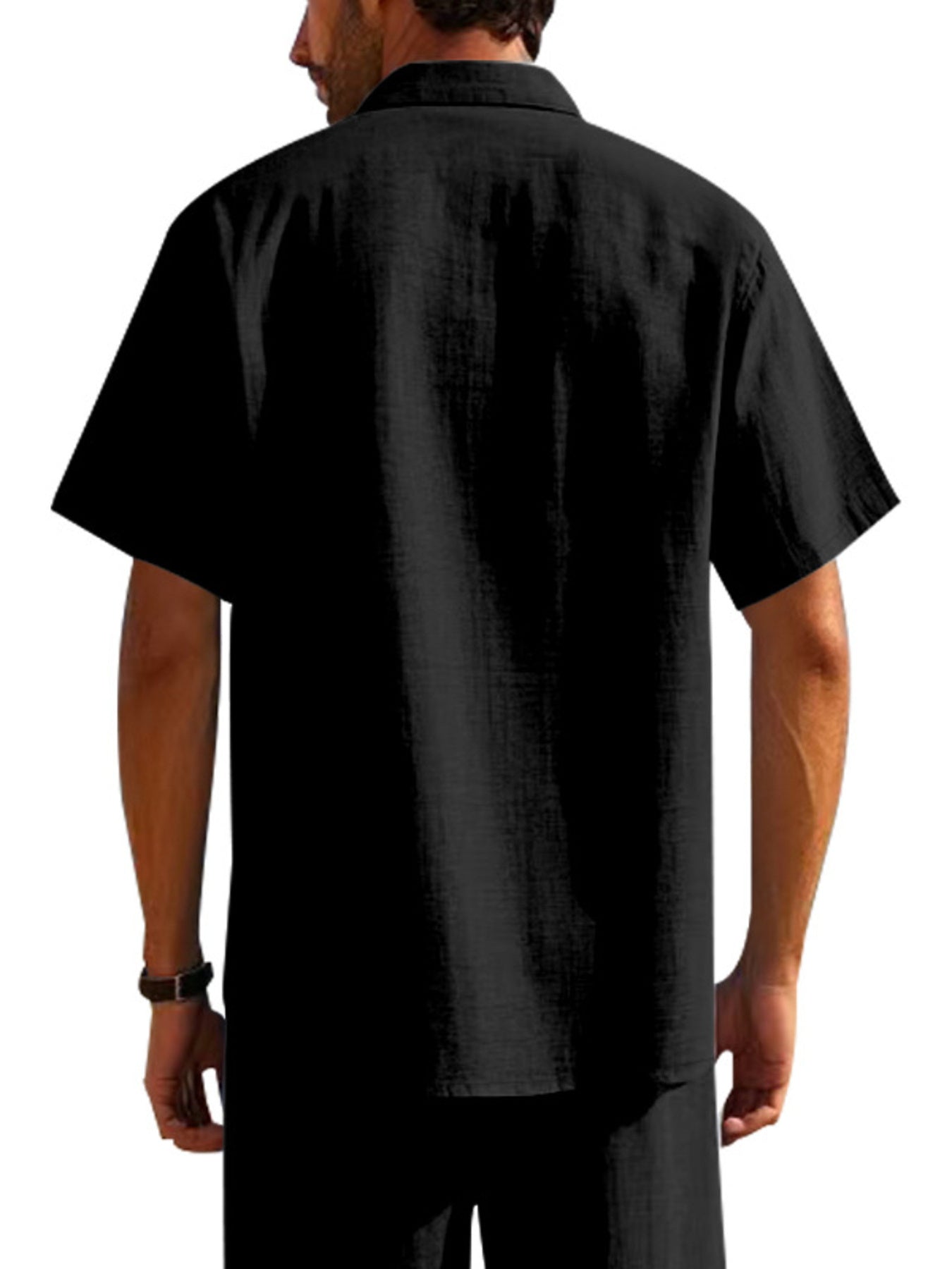 Men's Full Size Short Sleeve Shirt with Pockets Plus Size
