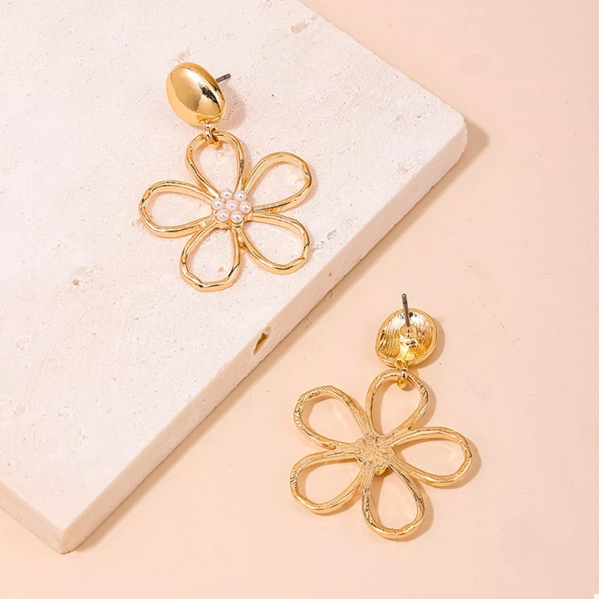 Alloy Flower Drop Earrings