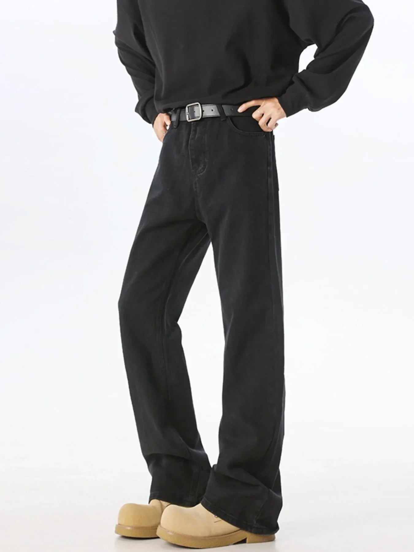 Men's Wide Leg High Waist Jeans