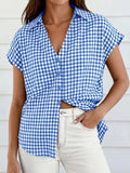 Gingham Print Button-Down Shirt