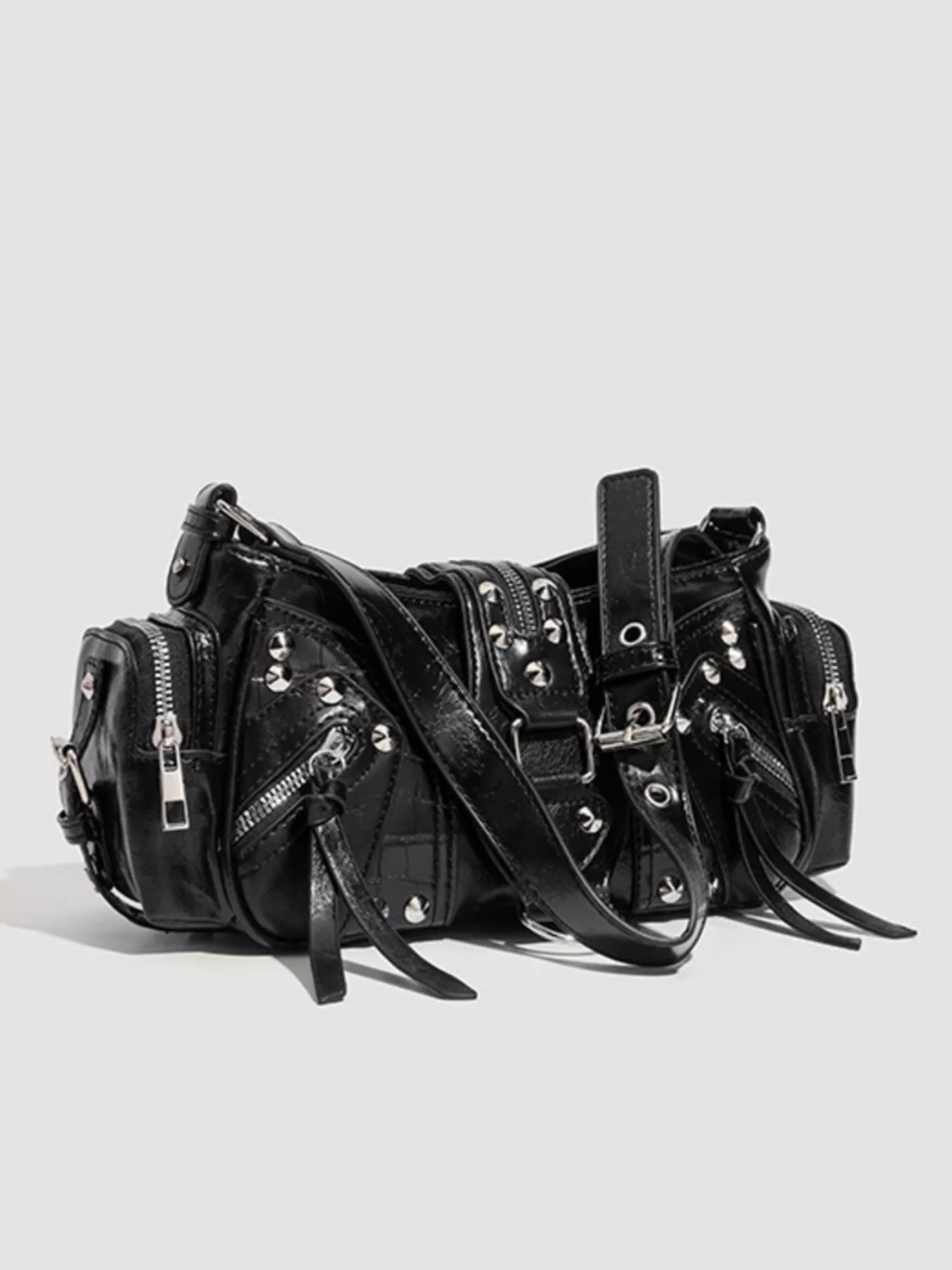 Rivet Embellished Shoulder Bag