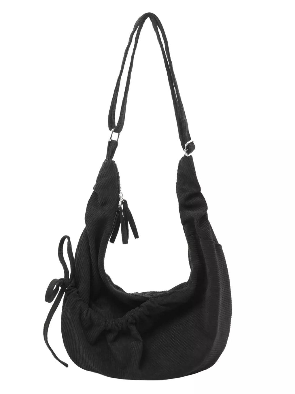 Corduroy Drawstring Crossbody Bag