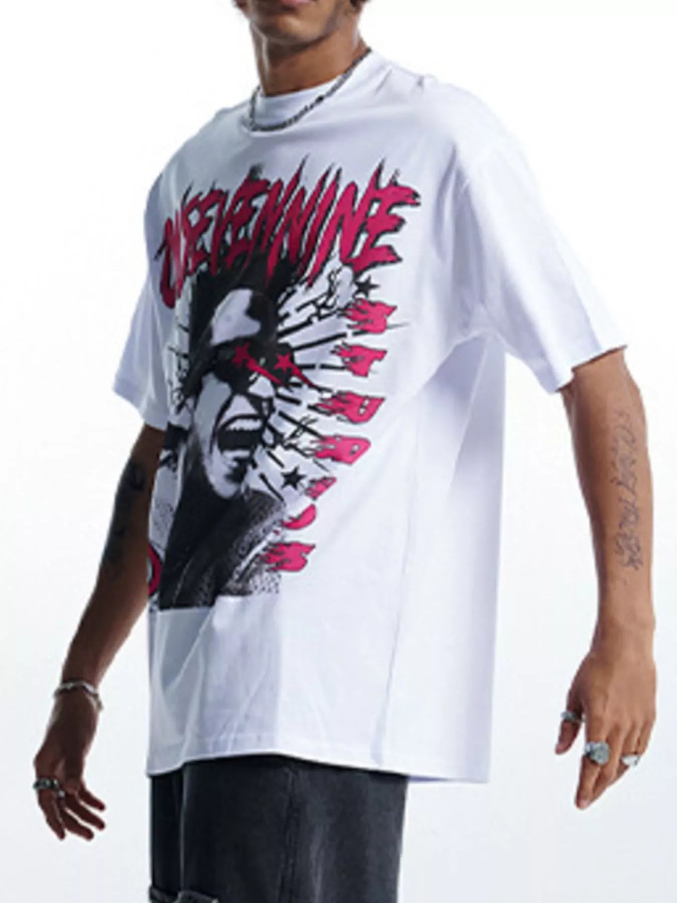 Men's Graphic Round Neck Oversized T-Shirt