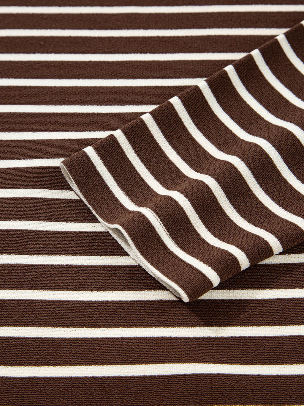 Stripe Cropped Crew Neck Long Sleeve T Shirt