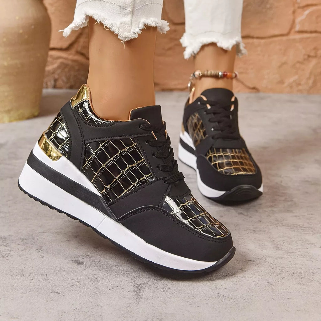 Lace Up Round Toe  Sneakers