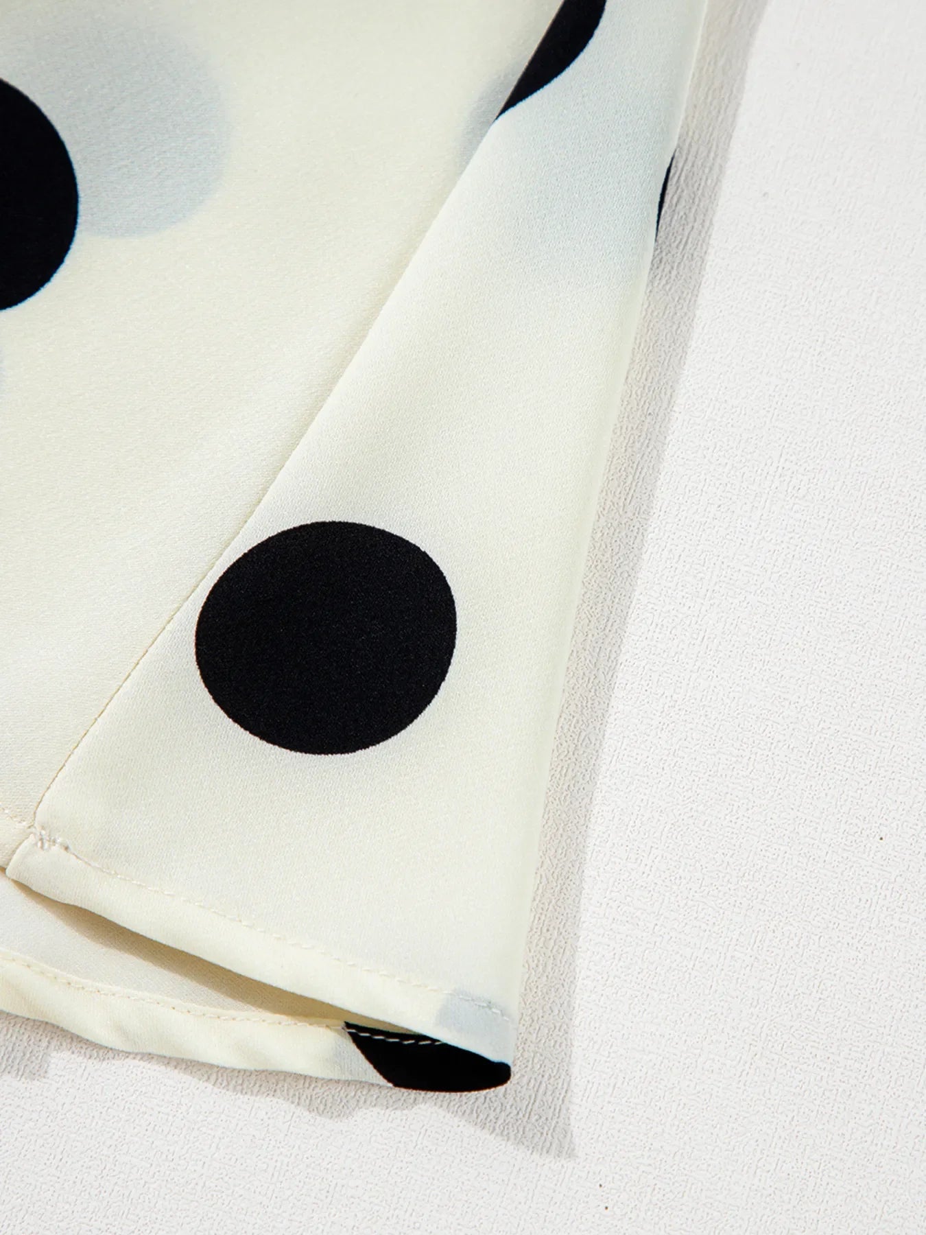 Polka Dot Surplice Puff Sleeve Mini Dress