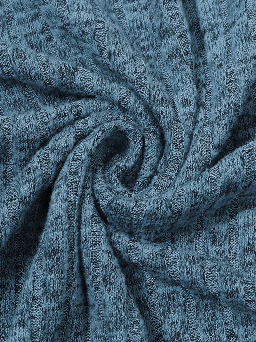 V-Neck Textured Knit Long Sleeve T-Shirt