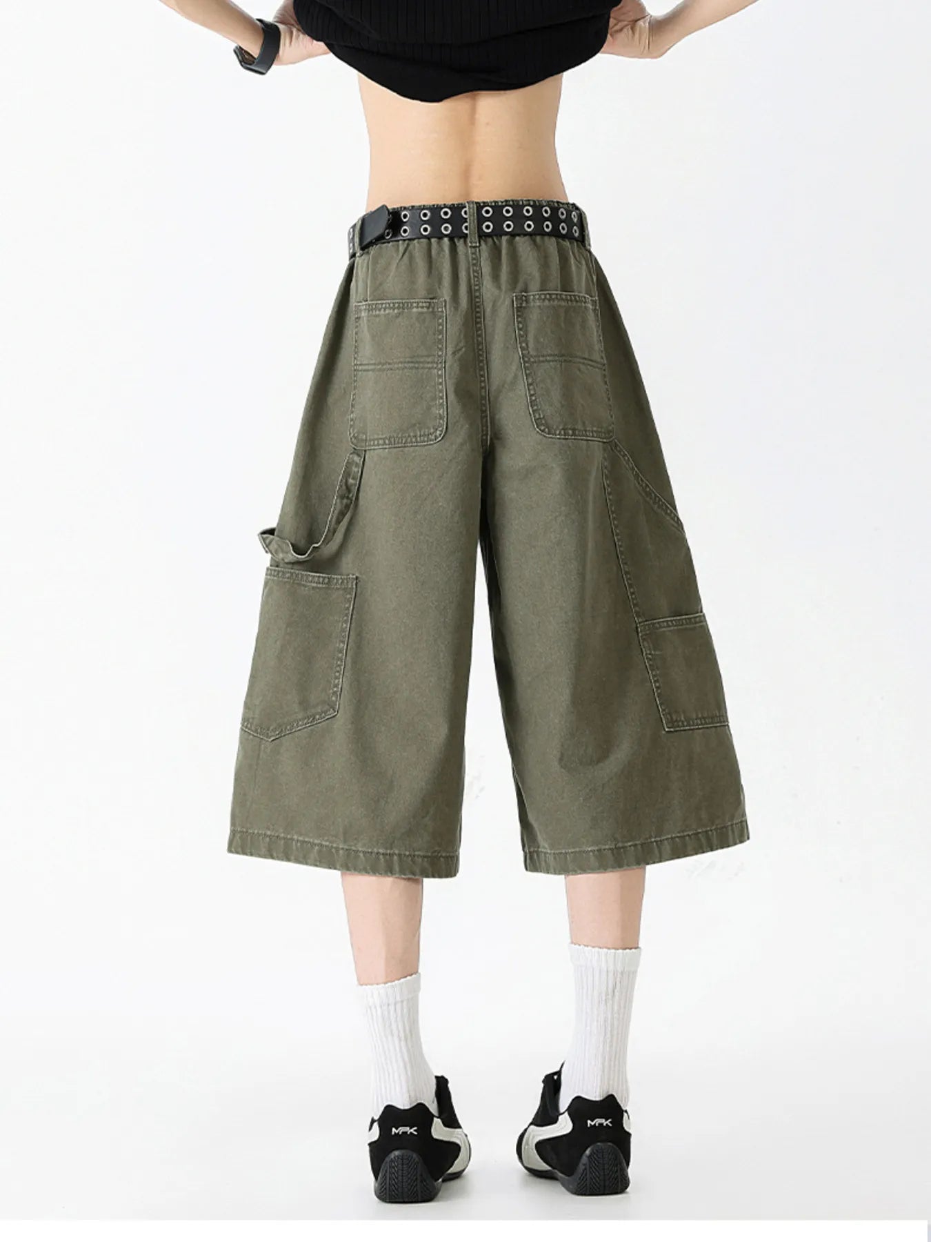 Men's Full Size Wide Leg Cargo Denim Shorts Plus Size