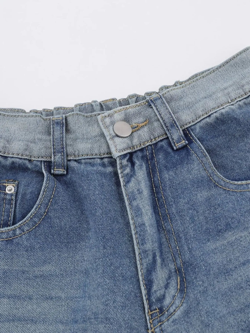 Men's Wide-Leg Vintage Wash Denim Jeans