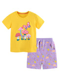 Children's Mushroom & Butterfly Print Tee and Shorts Set