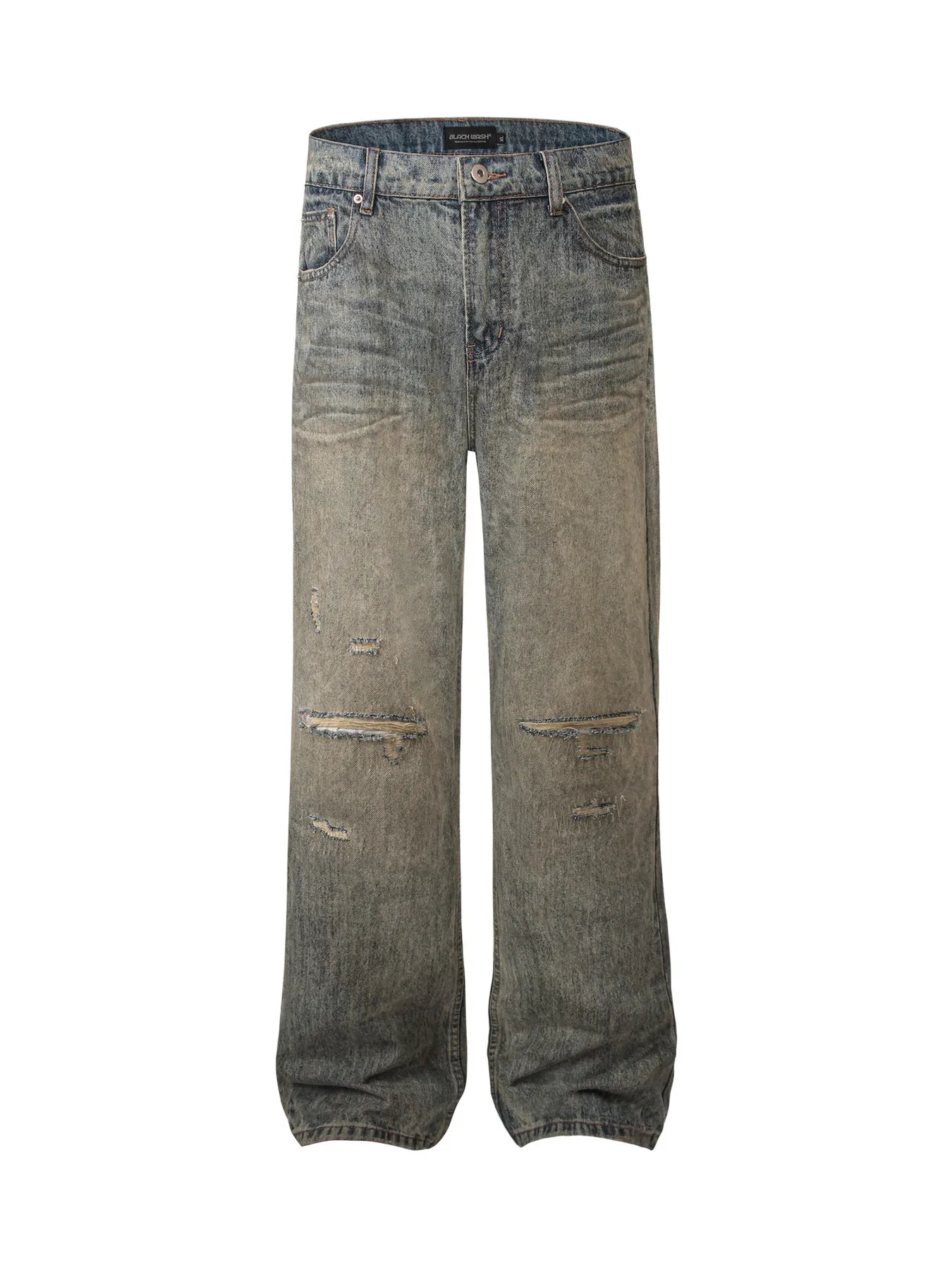 Men's Distressed Straight Vintage Wash Jeans